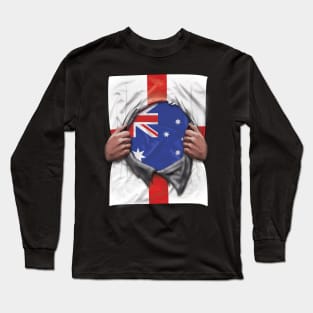 Australia Flag English Flag Ripped - Gift for English From Australia Long Sleeve T-Shirt